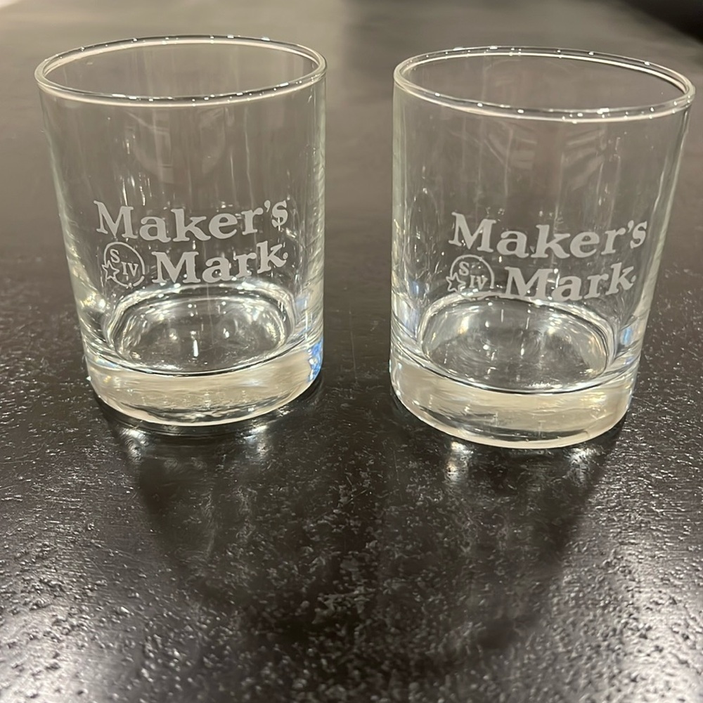 Maker’s Mark set of 2 Clear Glass Tumblers